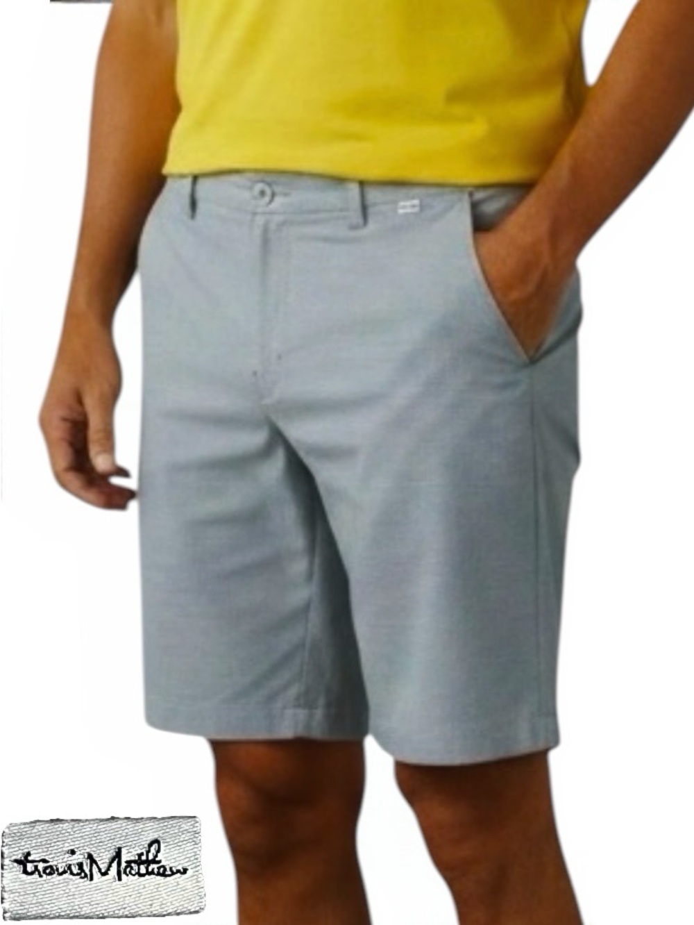 Travis Mathew Shorts Men's 36x10 Grey Golf Chino Stretch Pockets